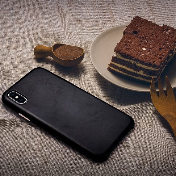 Apple iPhone XS Max CaseUp Leather Woven Kılıf Siyah 5